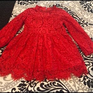 Red lace dress